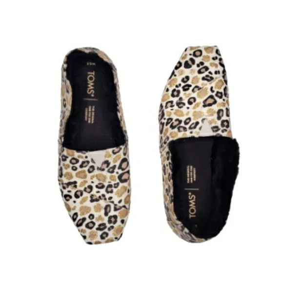 TOMS Natural Glitter Cheetah Alpargata Shoes - Picture 2 of 6